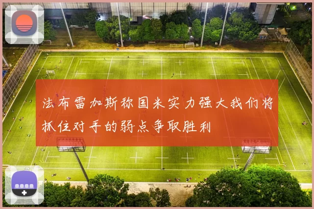 法布雷加斯称国米实力强大我们将抓住对手的弱点争取胜利